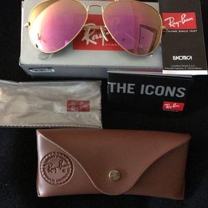 Ray-Ban Aviators 58mm pink mirror/gold New